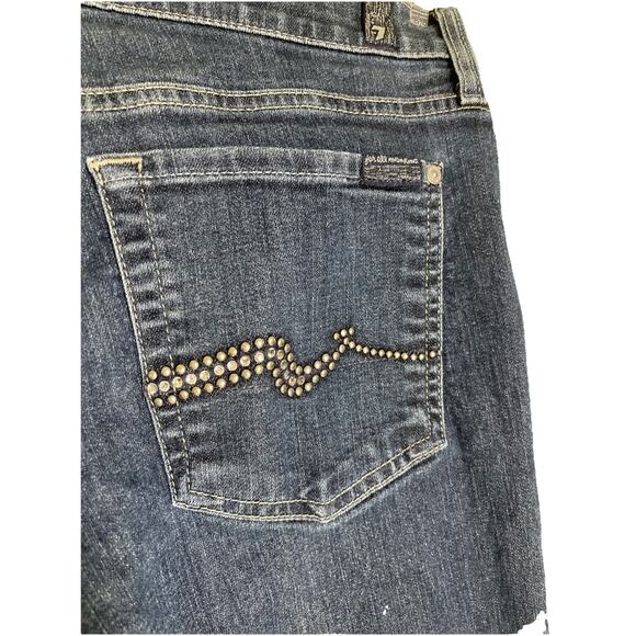 7 For All Mankind Rhinestone Embellished Jeans Dark JU075Y702T Size 31 - Picture 4 of 4